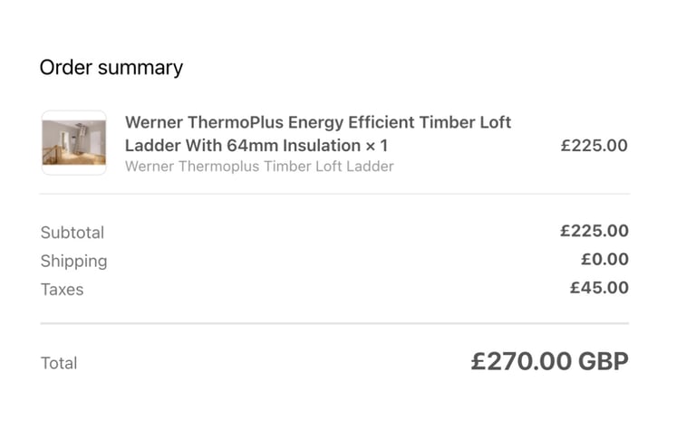 Werner 2.86m Loft ladder (still in package) 