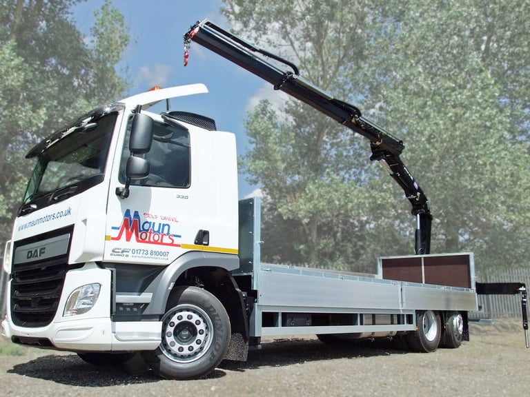Crane Lorry HIRE - 26 ton Dropside Rear Mount Hiab/HMF Truck Loader - Self Drive