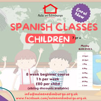 Spanish New Beginner classes for children 7+yr