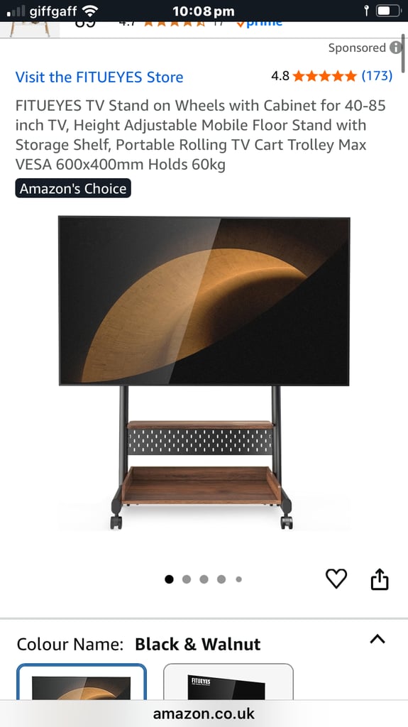 image for Tv stand on wheels 
