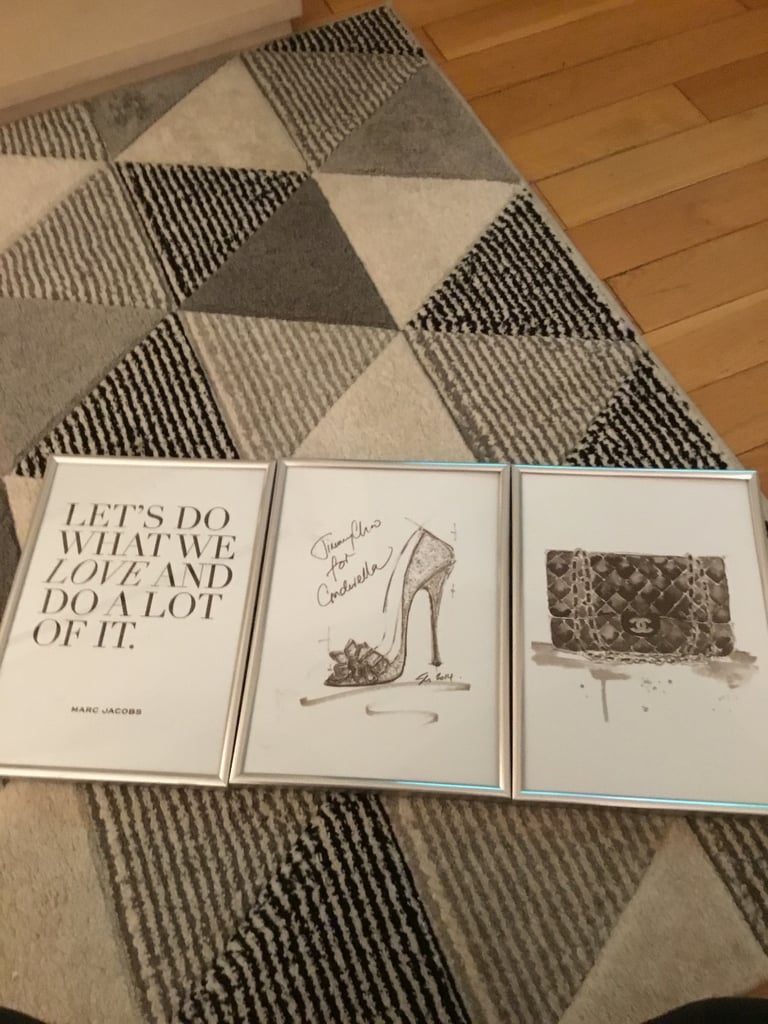 Fashion picture under glass x3