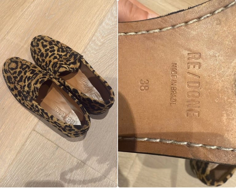 image for NEW Clearance RE/DONE Leopard-Print Jacquard Loafers – 30mm Heel, Classic Cool