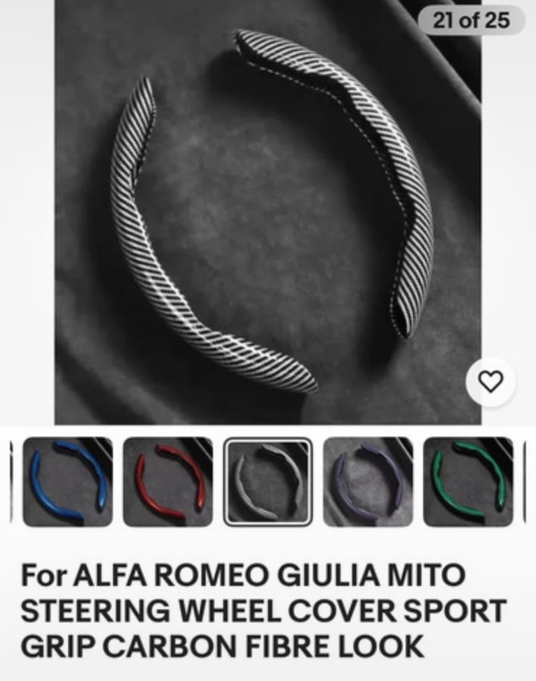 Alfa Romeo carbon fibre steering wheel grips brand new 