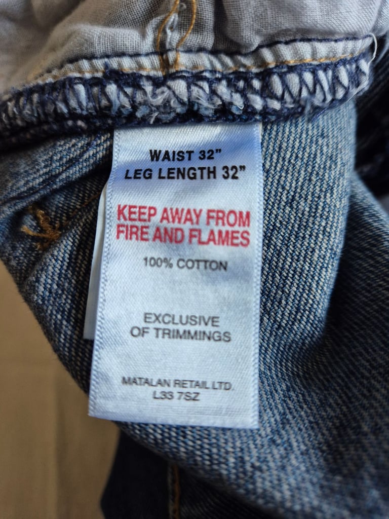 Mens Easy Jeans - Straight Leg – Waist32-Leg31.5 inch.