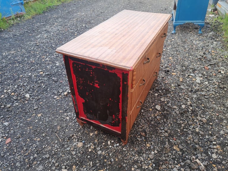 long 3 drawer brown wood drawers