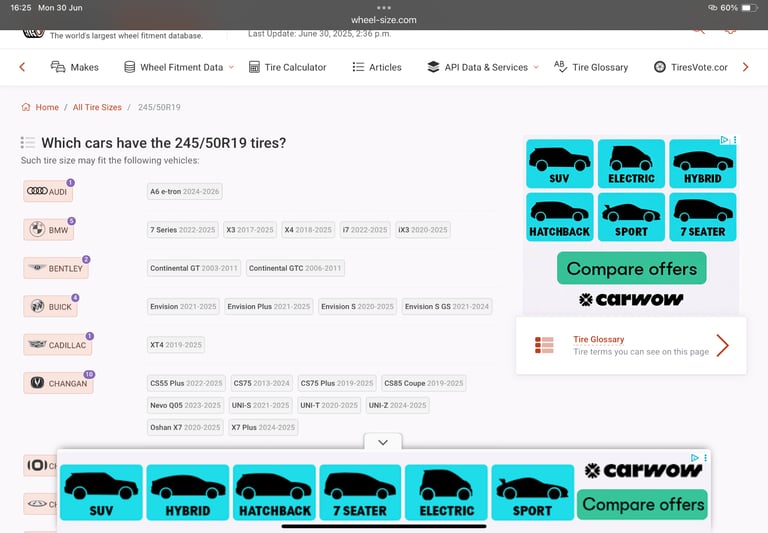 245/50R19 105 XL  CONTINENTAL TYRES SET OF FOUR