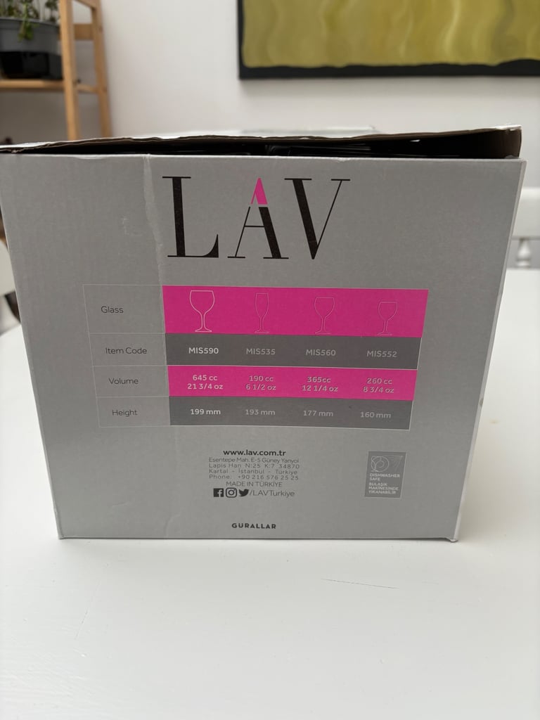 Lav set of 6 gin glasses - 645ml