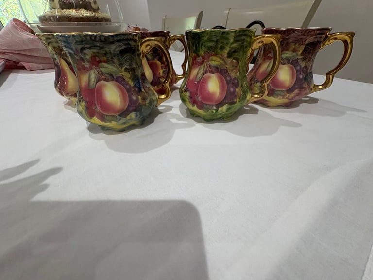 Staffordshire Hand painted mugs