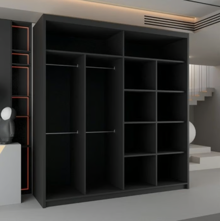 Brand New - California Mirror Sliding Door Wardrobe - black - SAME/NEXT DAY DELIVERY