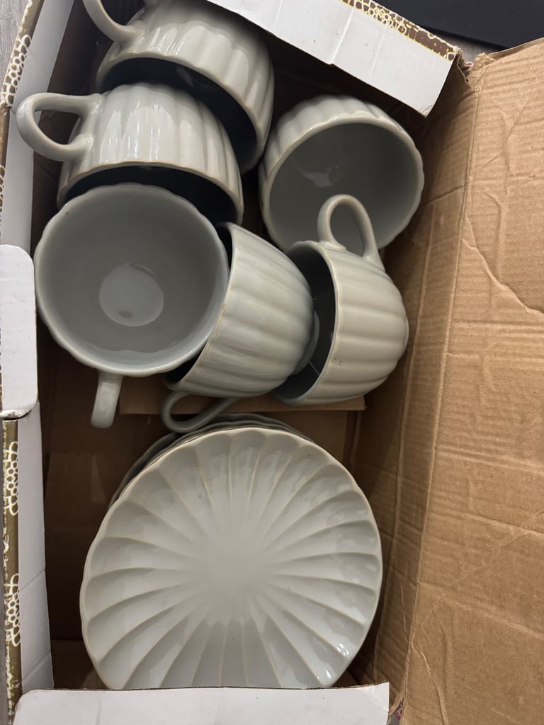 image for Set of Ceramic Cups and Saucers
