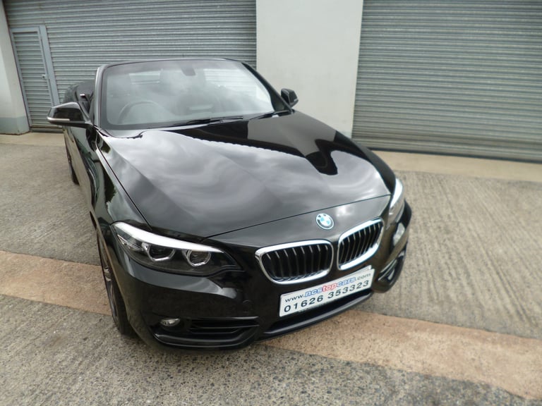 BMW 218i Sport AUTO Convertible 2019 Black 46000 miles one owner FSH Superb 
