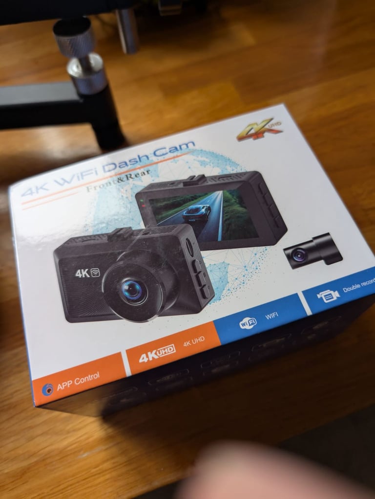 image for Dash Cam Front and Rear 4k UHD with Wifi - NEVER USED