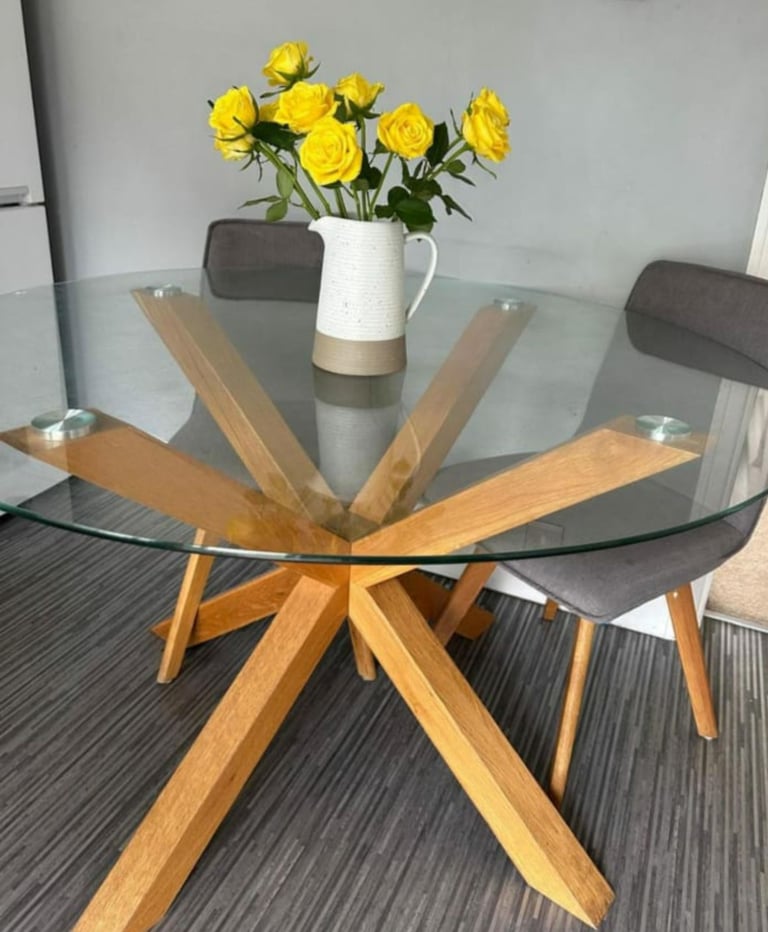 image for Round glass dinning table 