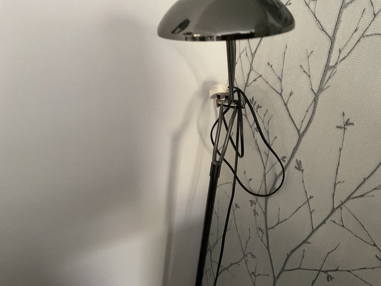 Two lovely modern floor lamps Silver, adjustable arms