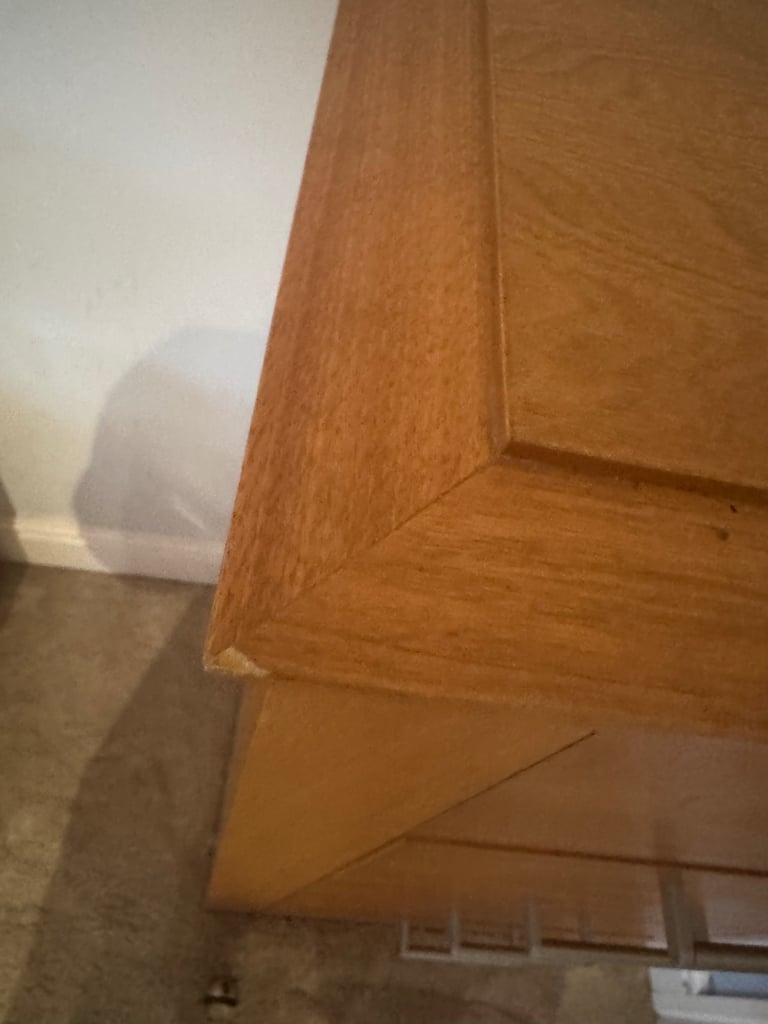 Solid wood 5 draw tall boy 