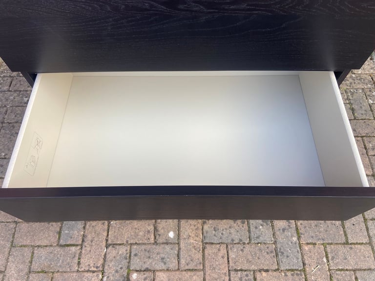 IKEA MALM chest of 4 drawers in black. Delivery is available.