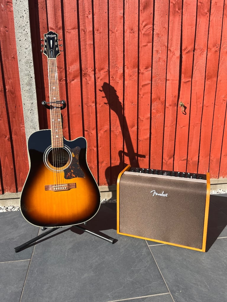 image for Epiphone Masterbilt DR 500 MCE/VS with Fender Acoustic 100 amp