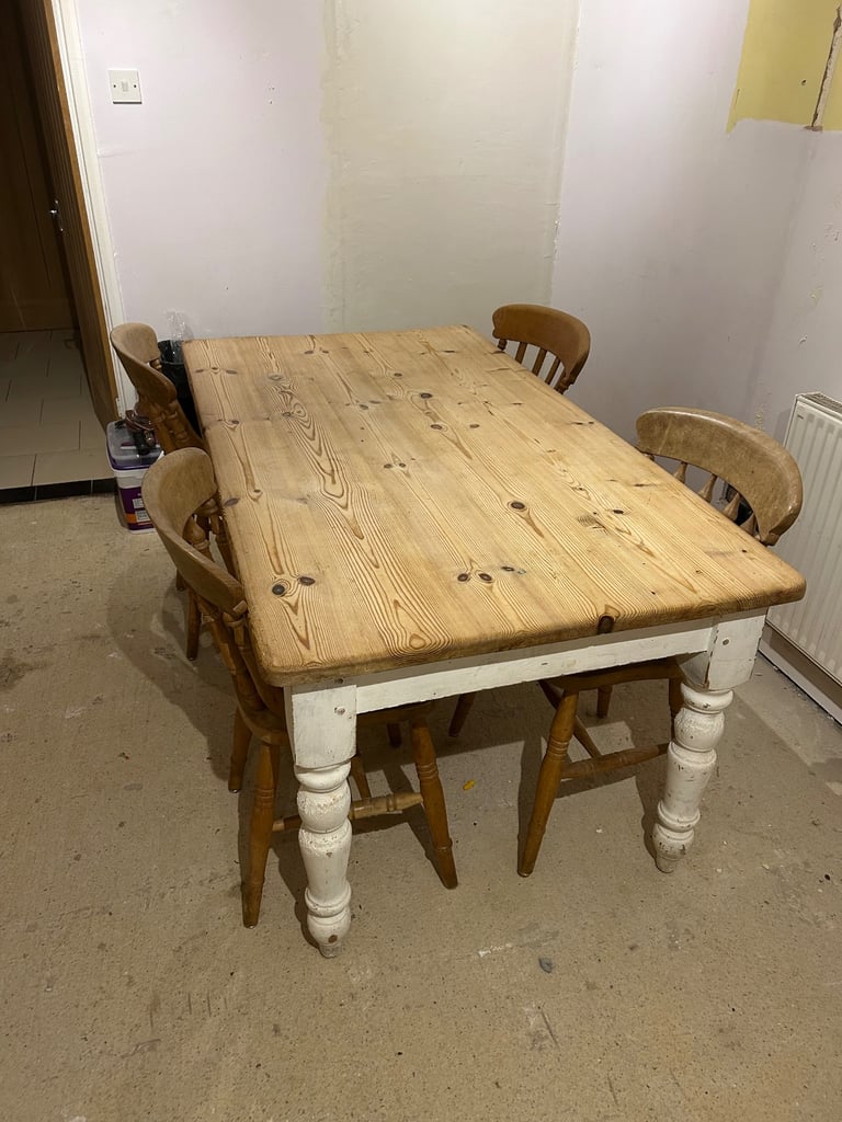 Table and four chairs