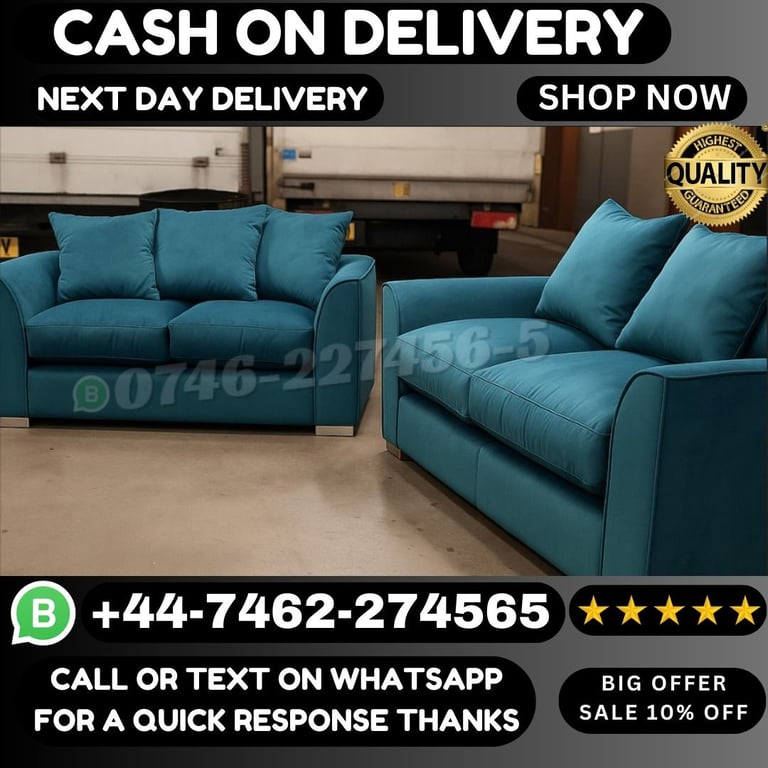 image for Halloween Mega Sale: Luxurious Plush Velvet Corner & 3+2 Seater Sofas!