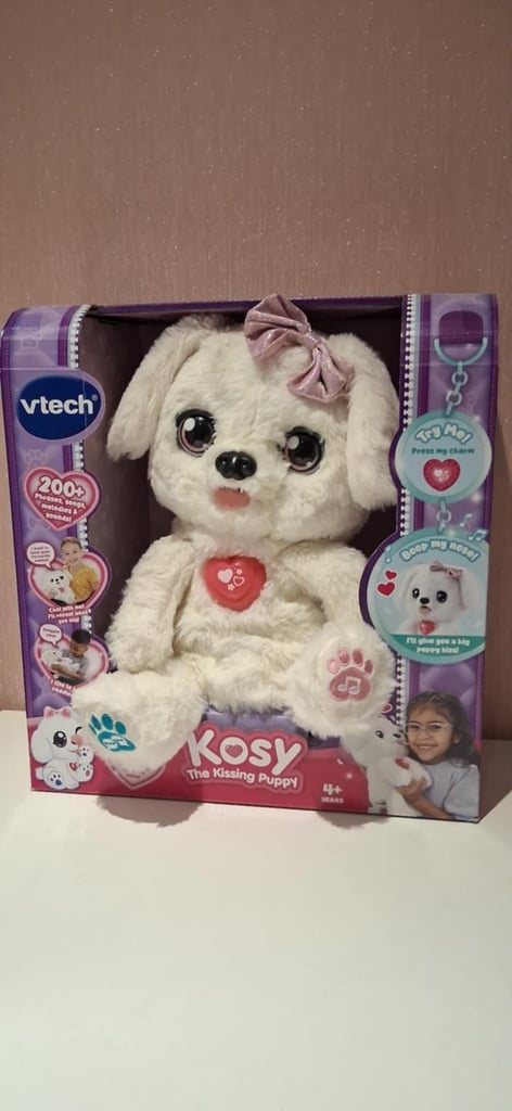 image for New Boxed V-Tech Kosy The Kissing Puppy Interactive Soft Toy, Role-Play 200+ Phrases & Sounds