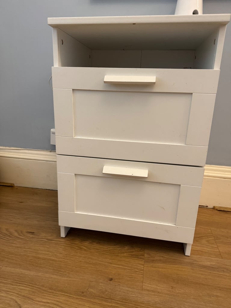 White ikea brimnes bedside cabinet
