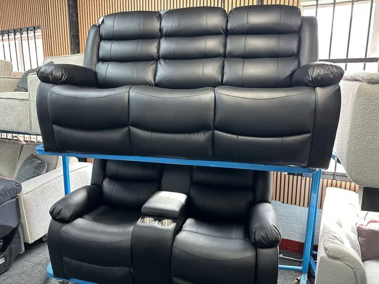 image for  Modern Leather Roma Recliner 3+2 Sofa – Premium Comfort | October Sale **