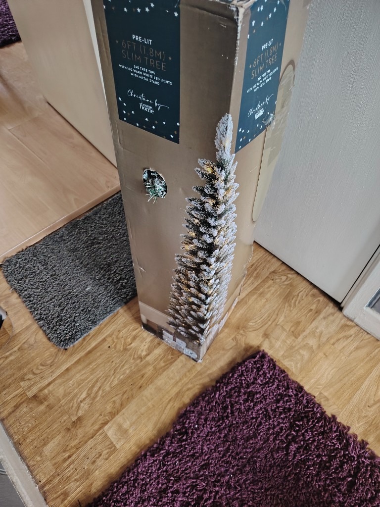 Snow flock christmas tree