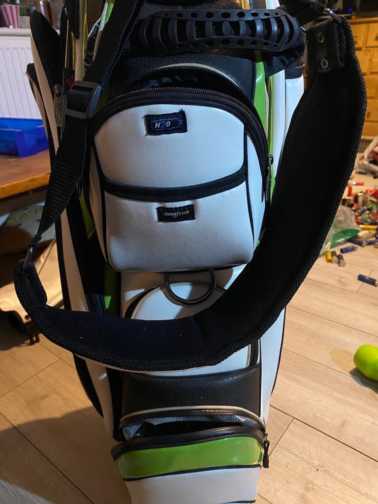 Powakaddy golf bag and clubs 