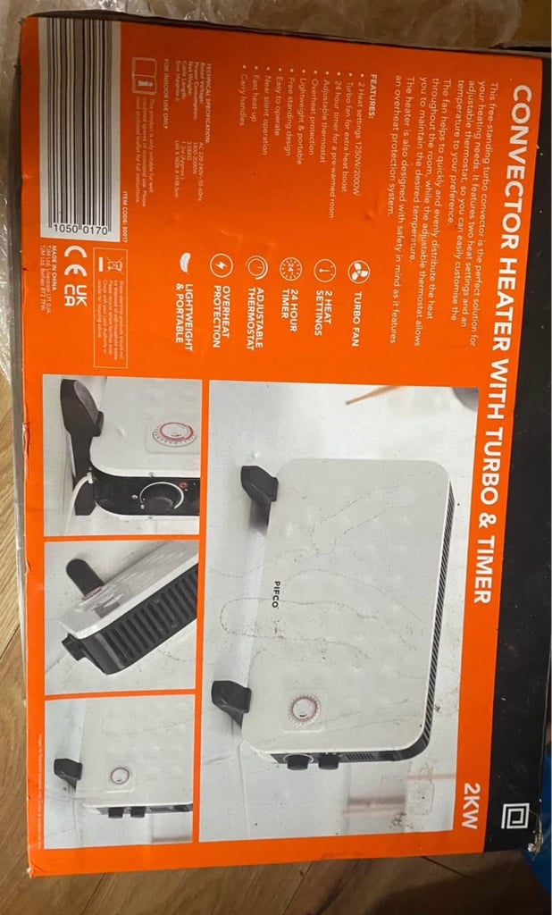 PIFCO CONVECTOR HEATER WITH TURBO & TIMER