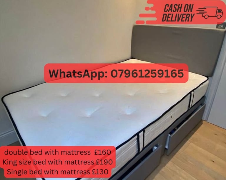 SMALL DOUBLE BED SINGLE BED DOUBLE BED FRAME WITH MATTRESS AND
