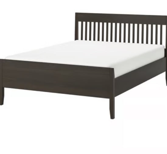 image for IDANÄS Bed frame, dark brown/Luröy, Standard King £