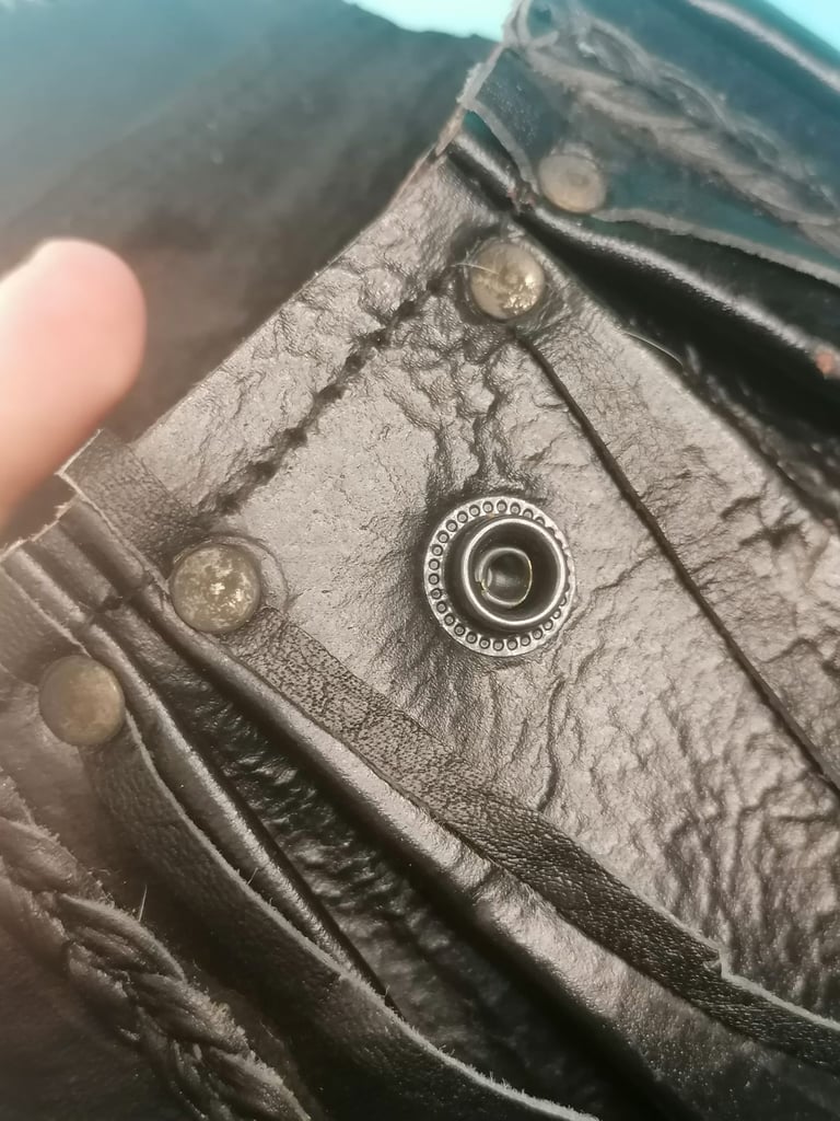 Vintage style Scottish Kilt Black Leather Sporran. With Lace Tassels. No chain belt