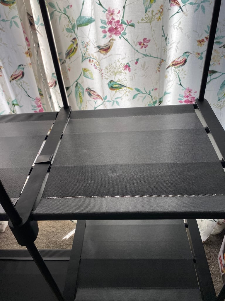 Open freestanding wardrobe clothes rail