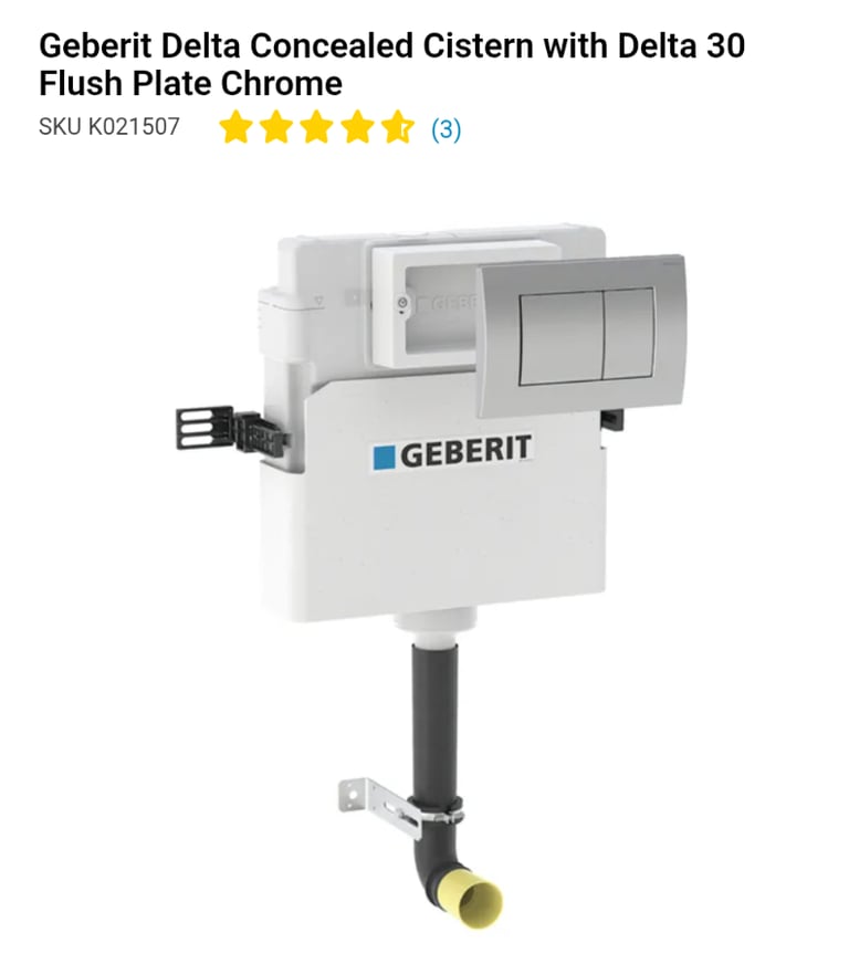 Geberit 12cm Delta concealed cistern