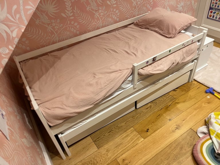 image for Kids single bed with pull out bed and drawers