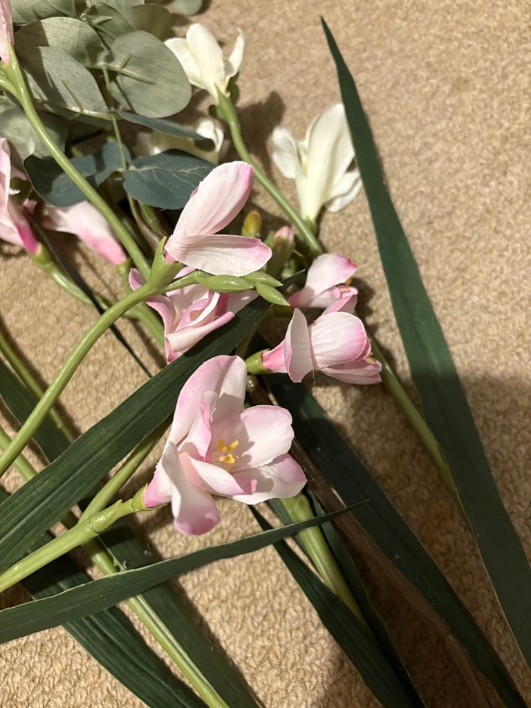 Faux freesia flowers pink and white £5