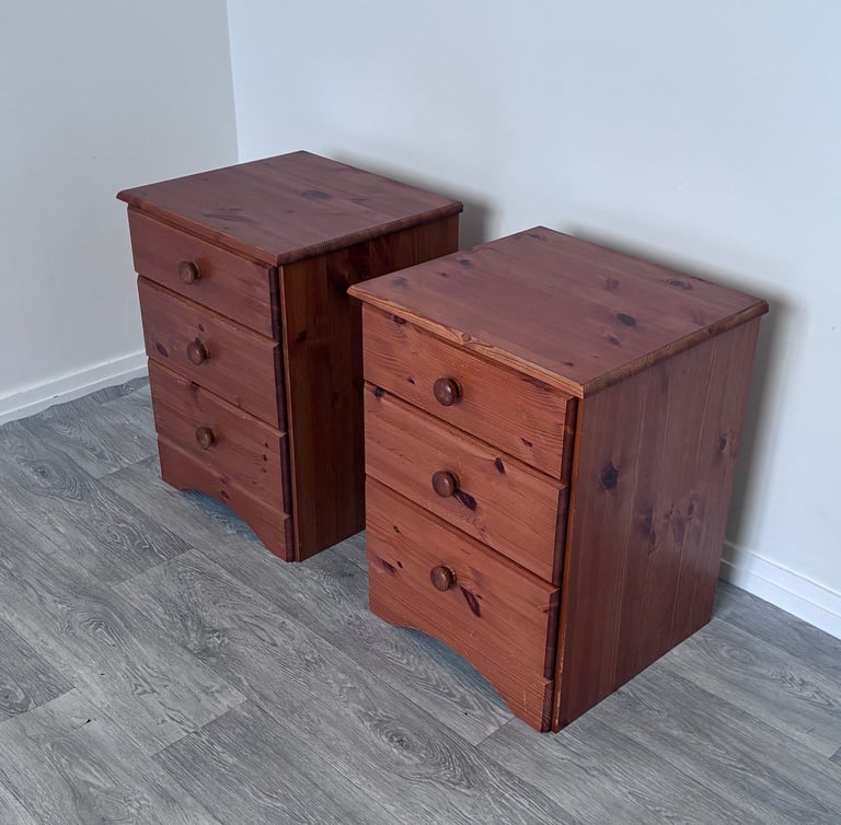 Pair of Wooden Bedside Tables 