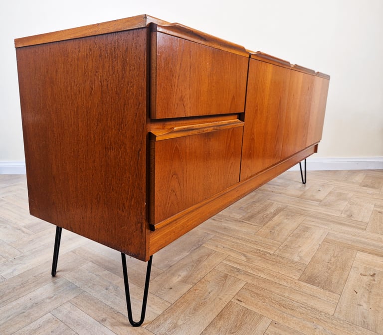 Vintage Mid Century Pyramid Teak Danish Design Sideboard Buffet Credenza BL678