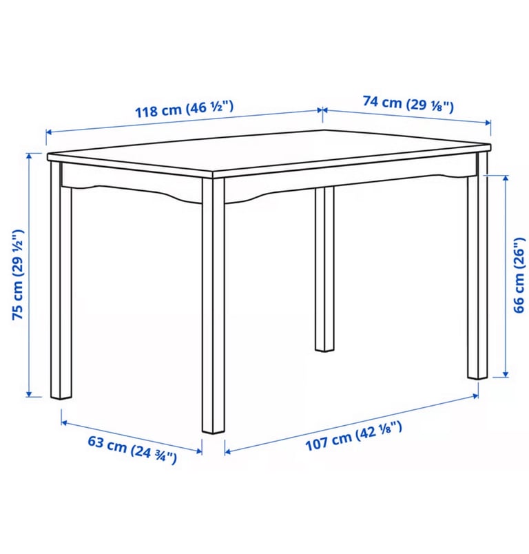 image for HAUGA Table ikea, white/birch veneer, 118x74 cm