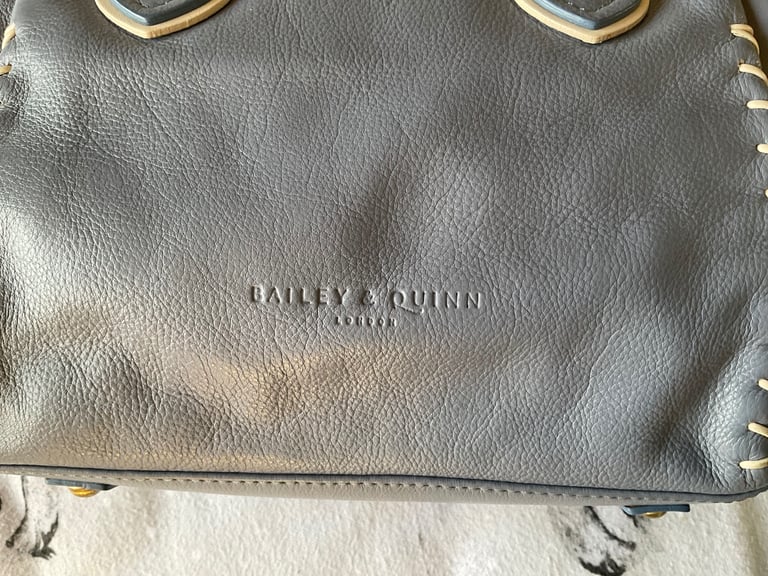 Bailey & Quinn Soft Leather Handbag & Dust-bag, Light Blue Excellent Condition