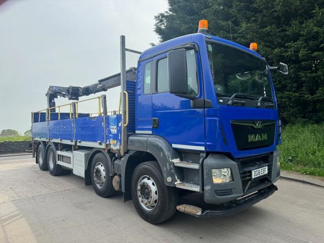 2016 16 MAN TGS 32.360 E6 8x4 alloy drop side remote HMF 1820 crane & block grab