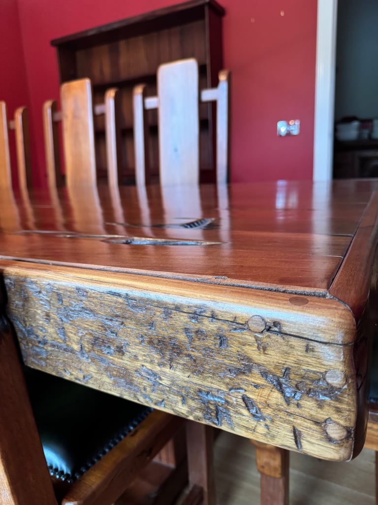 Jarabosky reclaimed Rhodesian Teak sleeper dining suite