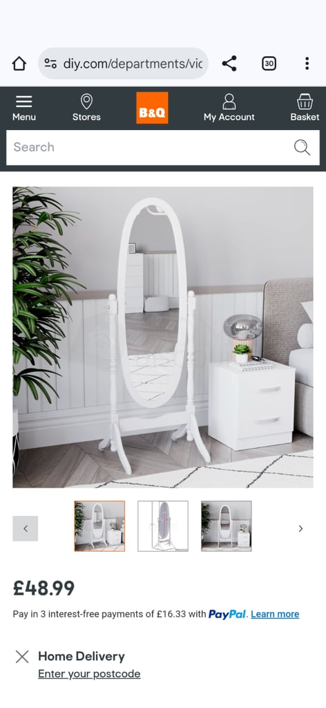 image for Free oval free standing mirror