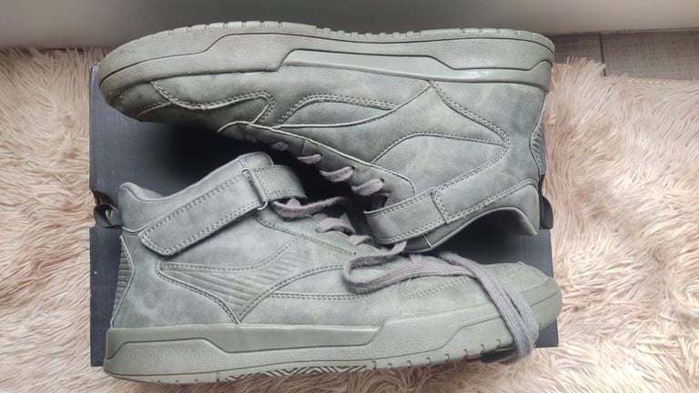 Soleplay Grey Faux-Suede High-Top Sneakers