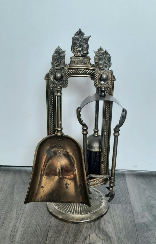 image for Of maritime interest, Vintage brass fireside companion set