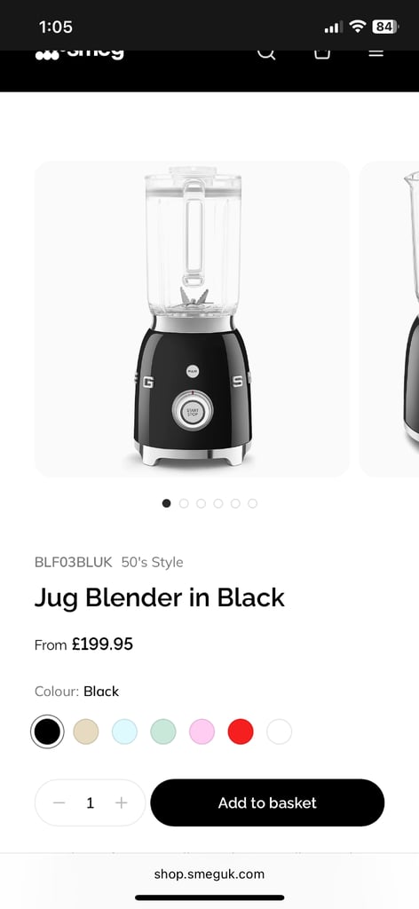 image for Smeg Blender Black New