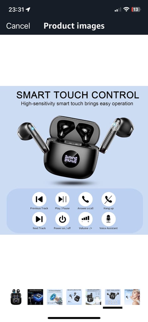 Earbuds Wireless Bluetooth 5.4 Brand New Boxed Black 