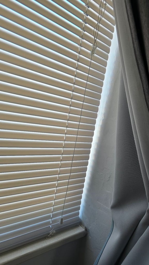 Venetian white blinds