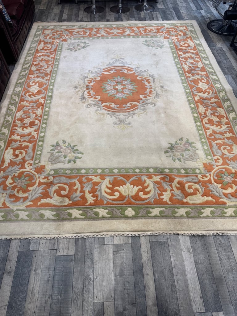 Extra large handmade oriental rug 370x 280 cm