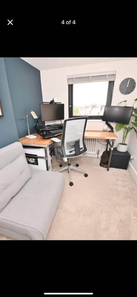 Office desk reclaimed wood and metal bought from Etsy 